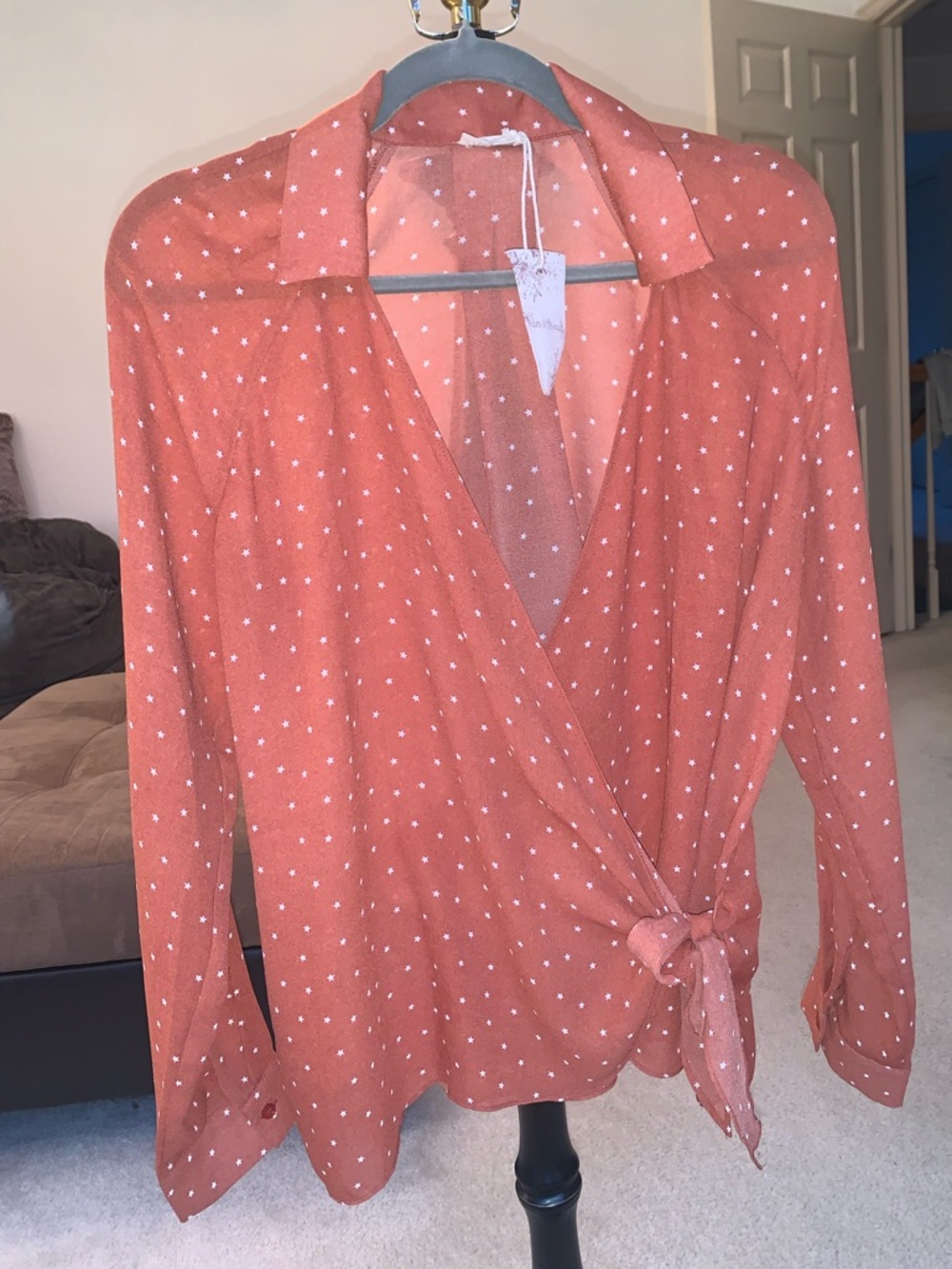 NWT Hem & Thread Rust Star Wrap Blouse